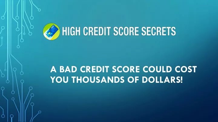 a bad credit score could cost you thousands
