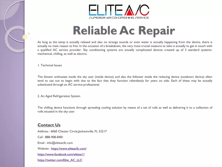 reliable ac repair