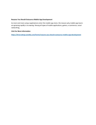 reasons you should outsource mobile