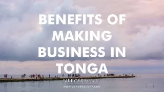 benefits of making business in tonga