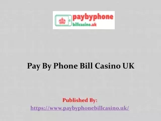 Deposit By Phone Bill Casinos