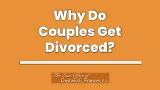 why do couples get divorced