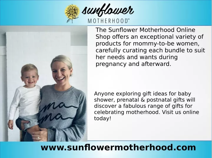 the sunflower motherhood online shop offers