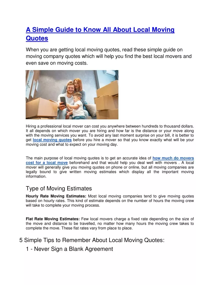 a simple guide to know all about local moving