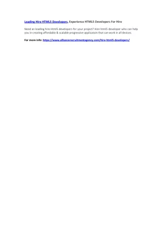 leading hire html5 developers experience html5