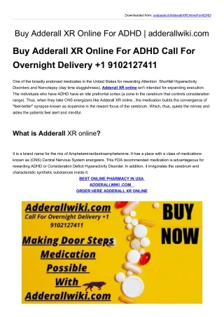 Buy Adderall XR Online For ADHD | adderallwiki.com