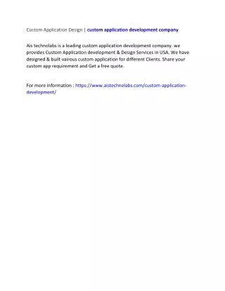 custom application design custom application