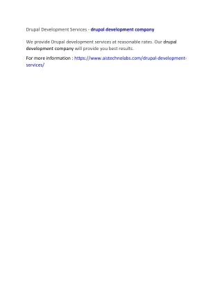 drupal development services drupal development