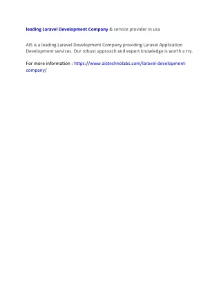 leading laravel development company service
