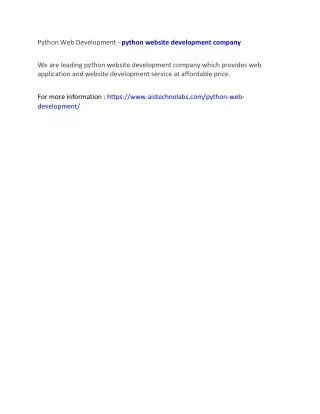 python web development python website development