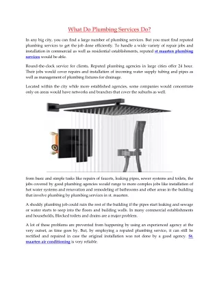 what do plumbing services do