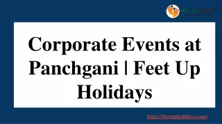 Corporate Events at Panchgani | Feet Up Holidays