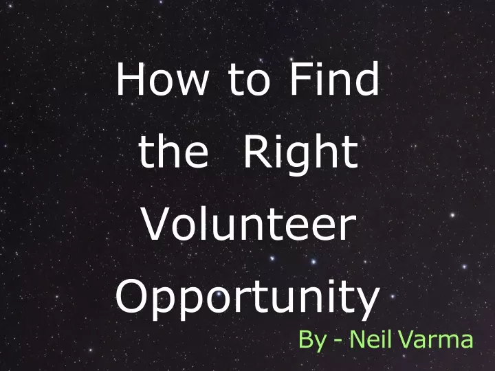 how to find the right volunteer opportunity