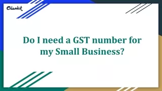 Do i need a gst number for my small business