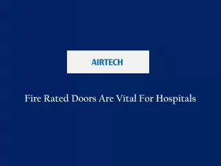 Fire Rated Doors For Hospitals