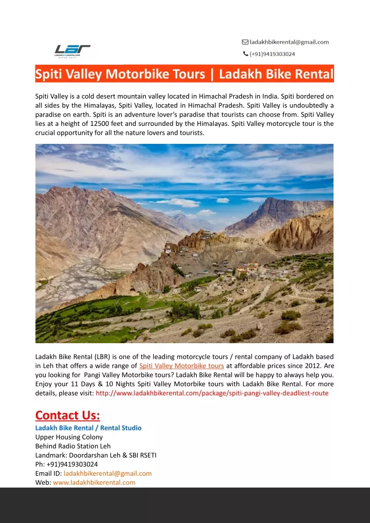 spiti valley motorbike tours ladakh bike rental