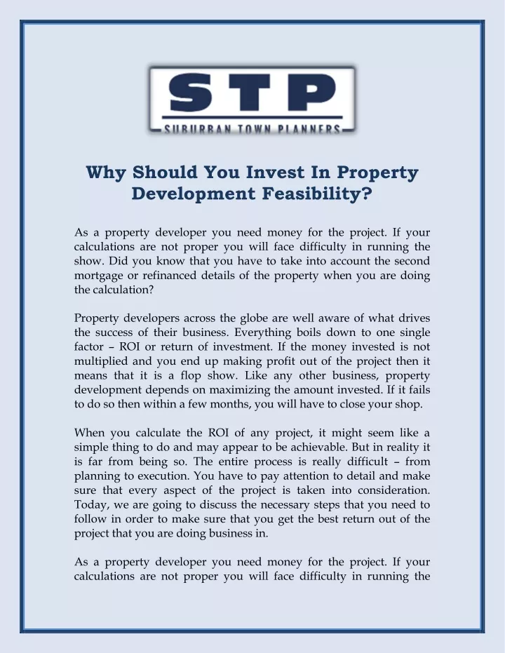 why should you invest in property development