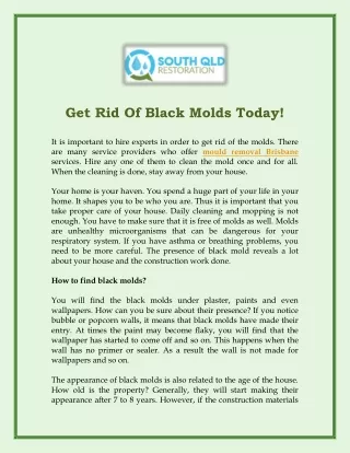 Get Rid Of Black Molds Today!