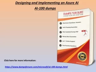 Latest AI-100 Exam Questions Answers - AI-100 Dumps PDF DumpsForSure