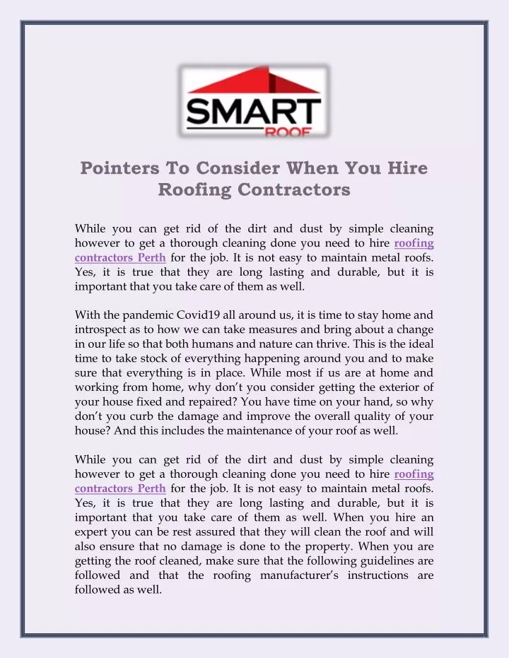 pointers to consider when you hire roofing