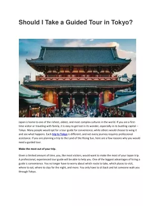 should i take a guided tour in tokyo