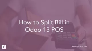 How to Split Bill in Odoo 13 POS