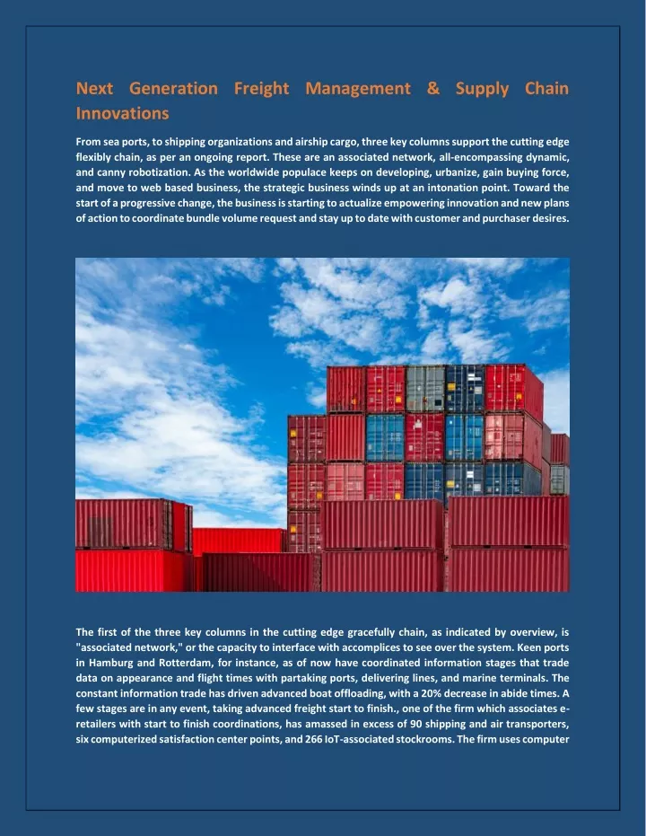 next generation freight management supply chain