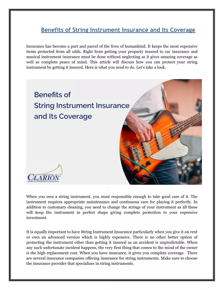 benefits of string instrument insurance