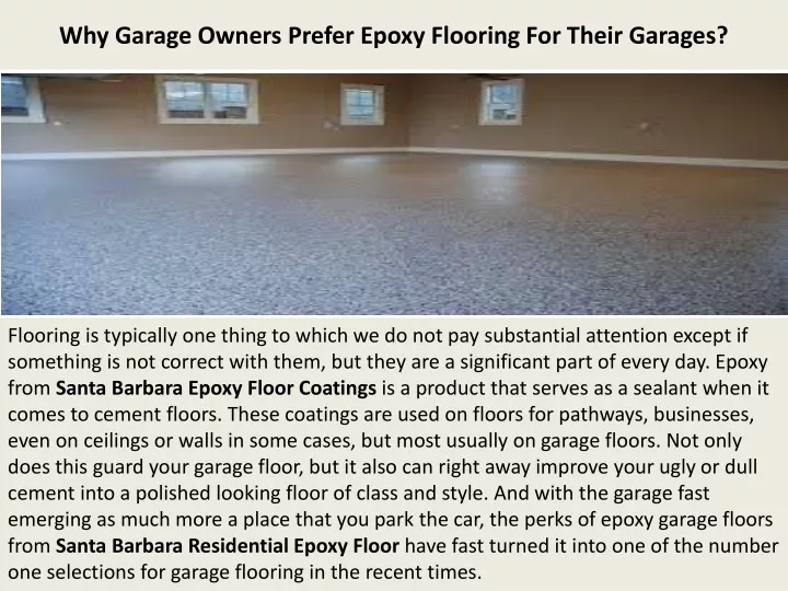 why garage owners prefer epoxy flooring for their garages