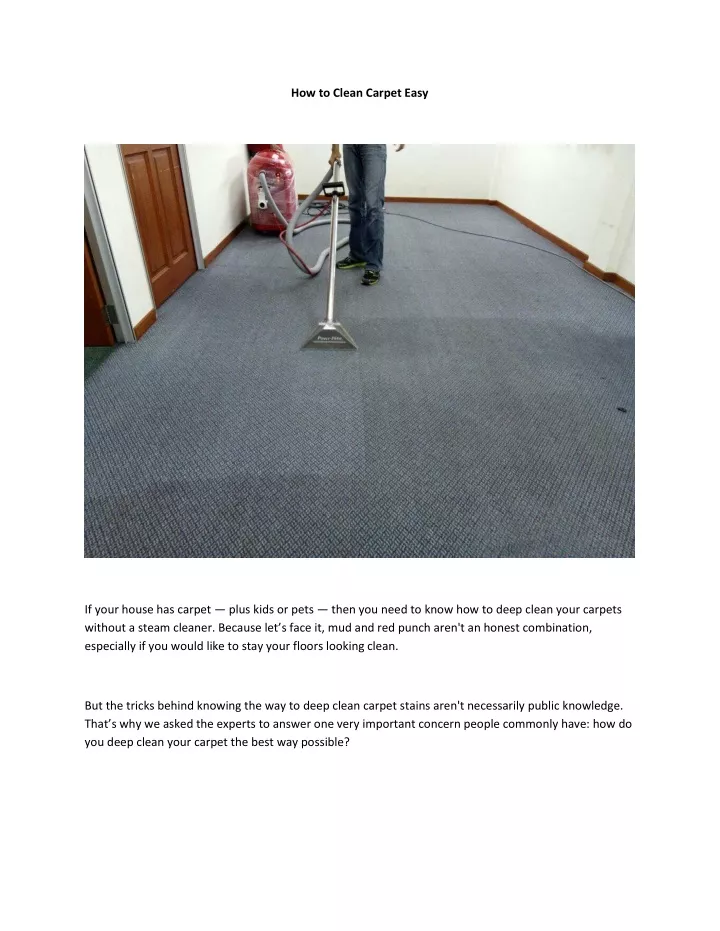 how to clean carpet easy