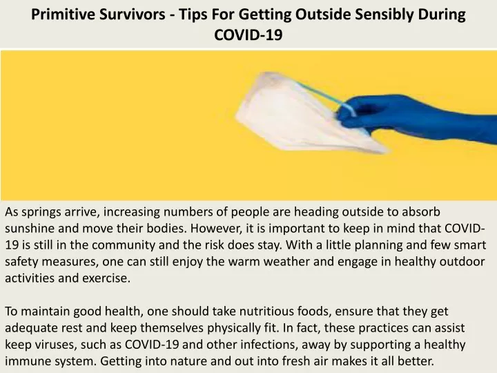 primitive survivors tips for getting outside sensibly during covid 19