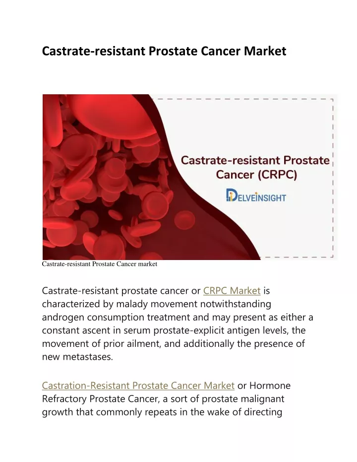 castrate resistant prostate cancer market