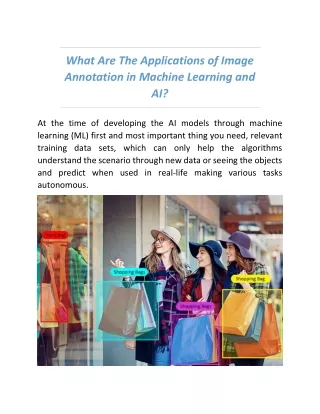 What Are The Applications of Image Annotation in Machine Learning and AI?