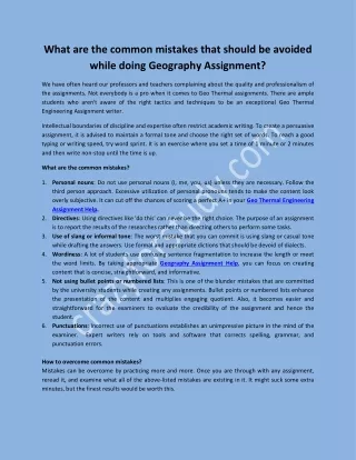 What are the common mistakes that should be avoided while doing geography assignment.edited converted