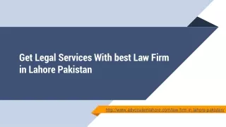 Get Services With Best Law Firm in Lahore Pakistan 2020 - Jamila Law Associate