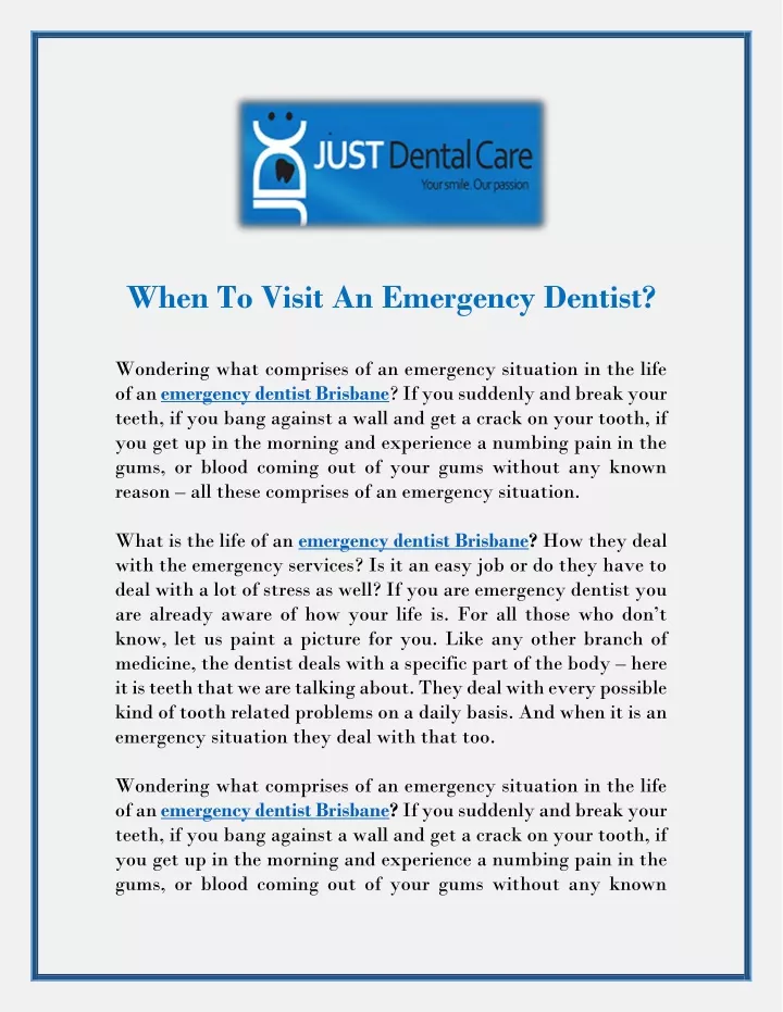 when to visit an emergency dentist wondering what