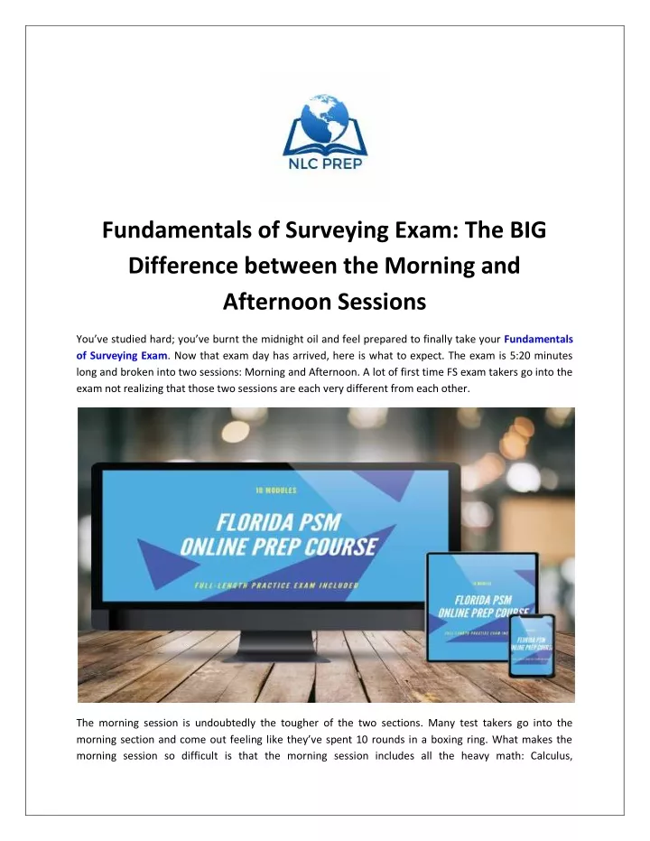 fundamentals of surveying exam the big difference