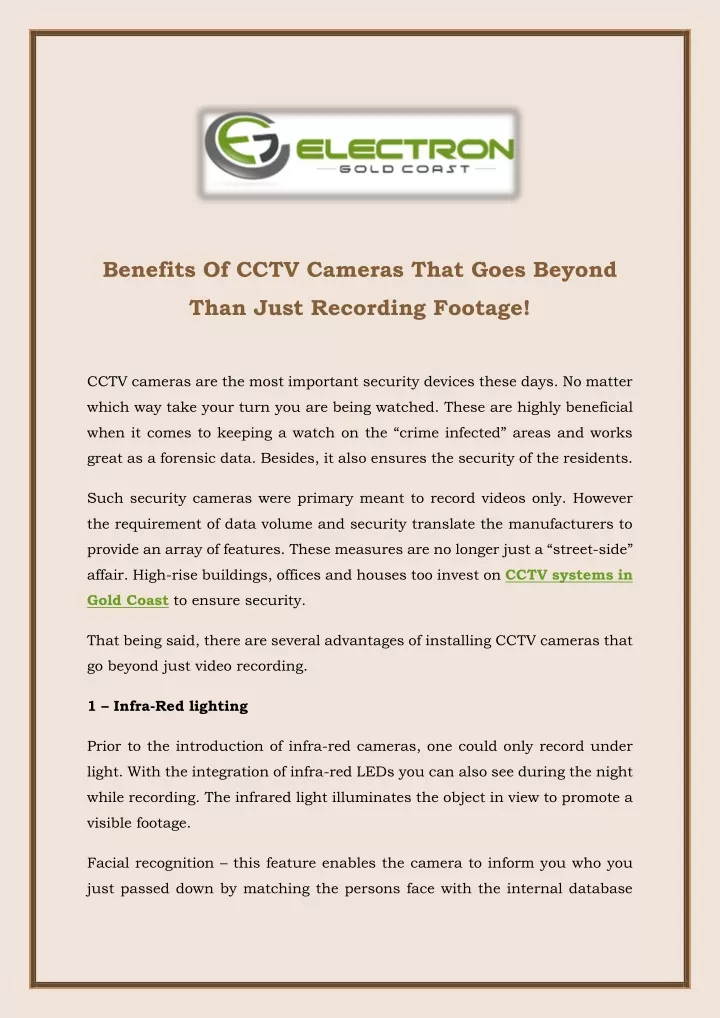 benefits of cctv cameras that goes beyond