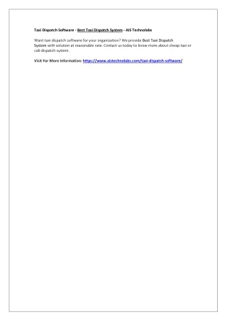 taxi dispatch software best taxi dispatch system