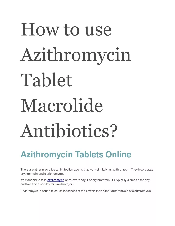 how to use azithromycin tablet macrolide antibiotics