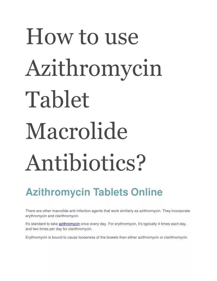 azithromycin powerpoint presentation