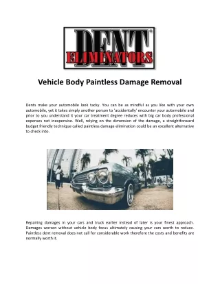 Paintless Dent Removal Urbandale, IA - Dent Eliminators