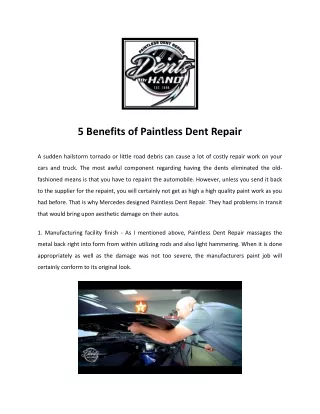 Paintless Dent Removal Louisville Colorado - Dents by Hand