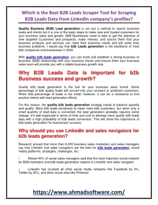 which is the best b2b leads scraper tool