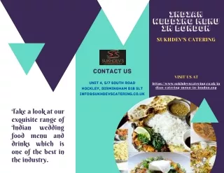 indian wedding menu in london