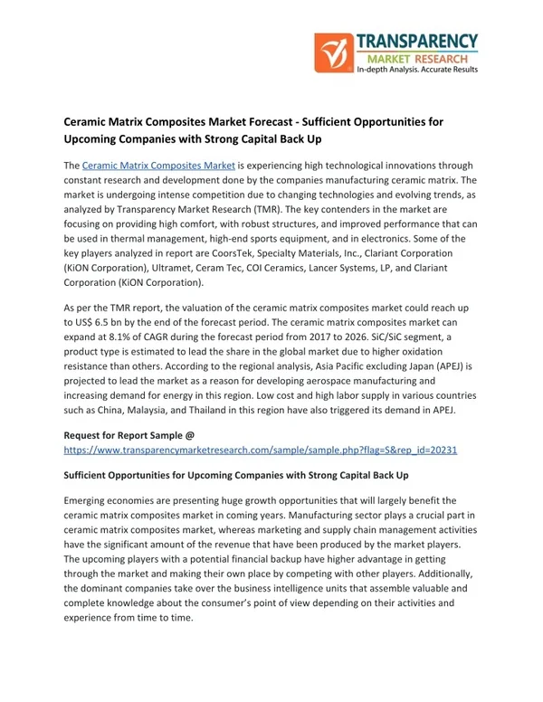 PPT - Ceramic Matrix Composites Market Forecast - Sufficient ...