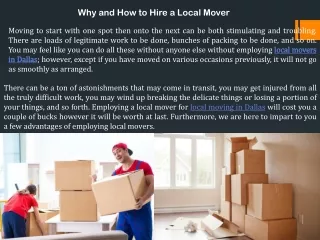 Local Movers in Dallas - Texas Movers Group