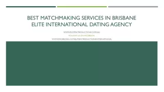 Best Matchmaking Services in Brisbane | Elite International Dating Agency