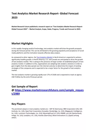 text analytics market research report global