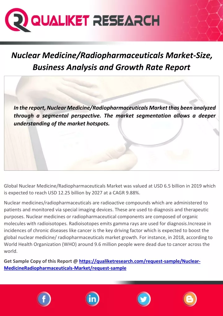 nuclear medicine radiopharmaceuticals market size